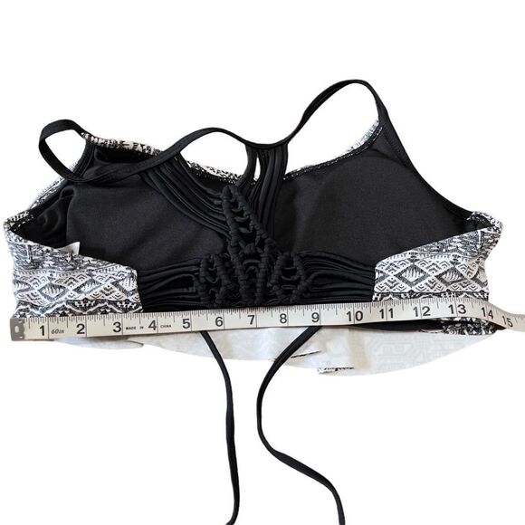 Arizona Jean Co. Black & White Aztec Print Flutter Strings Racer Back Size Large - Picture 8 of 11